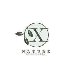 X Letter Nature Floral Logo