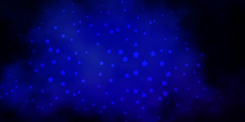 Dark BLUE vector texture with beautiful stars.