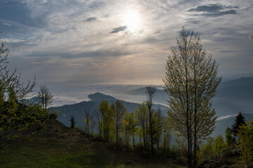 sunset in the mountains