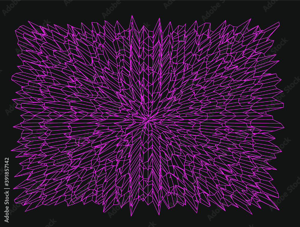 Leinwandbilder Big data and complex information visualization concept. Glitched and distorted 3d surface, graph or map mathematical function.