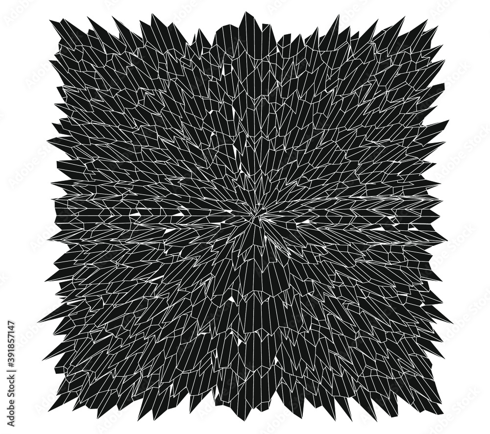 Leinwandbilder Big data and complex information visualization concept. Glitched and distorted 3d surface, graph or map mathematical function.