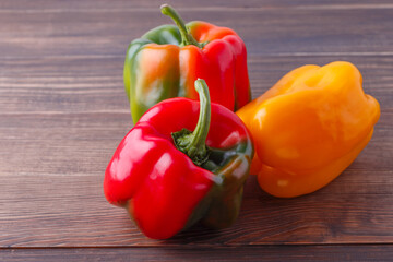 Fresh Organic Vegetables Yellow and Red Paprika.sweet pepper, red, green, yellow paprika