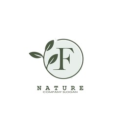 F Letter Nature Floral Logo
