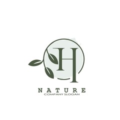 H Letter Nature Floral Logo