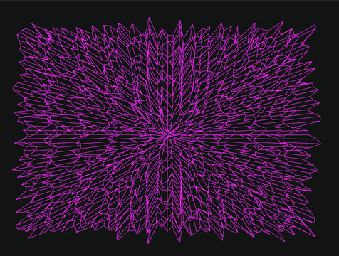 Big Data And Complex Information Visualization Concept. Glitched And Distorted 3d Surface, Graph Or Map Mathematical Function.