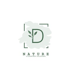 D Letter Nature Floral Logo icon