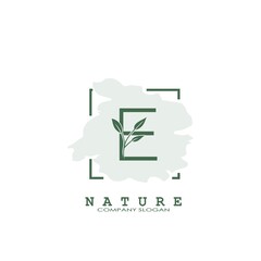 E Letter Nature Floral Logo icon