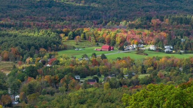 Mountain Autumn foliage time lapse view