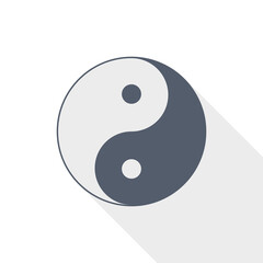Ying yang vector icon, flat design illustration in eps 10