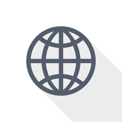 Obraz premium Globe, earth, world vector icon, flat design illustration in eps 10