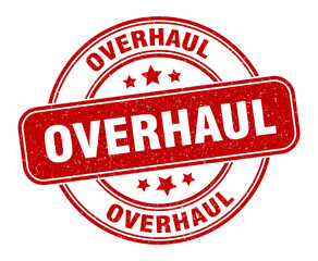 overhaul stamp. overhaul label. round grunge sign