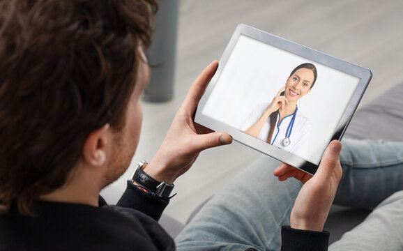 Doctor video chat consultation. Telehealth concept