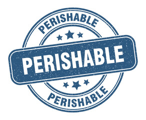 perishable stamp. perishable label. round grunge sign