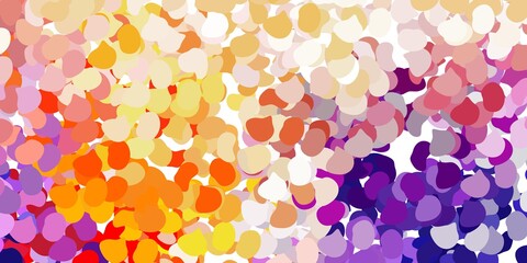 Light pink, yellow vector texture with memphis shapes.