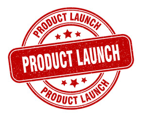 product launch stamp. product launch label. round grunge sign