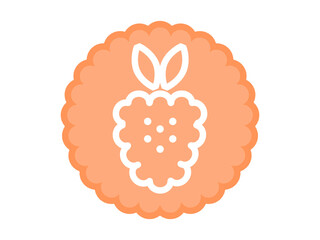 Healthy diet icon graphic concept. A fruit otline in a cloud sticker. Vector.