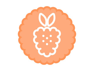 Healthy diet icon graphic concept. A fruit otline in a cloud sticker. Vector.