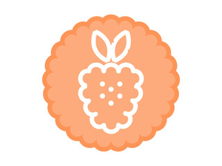 Healthy diet icong graphic concept. A fruit otline in a cloud sticker. 