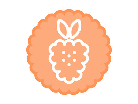 Healthy diet icong graphic concept. A fruit otline in a cloud sticker. 