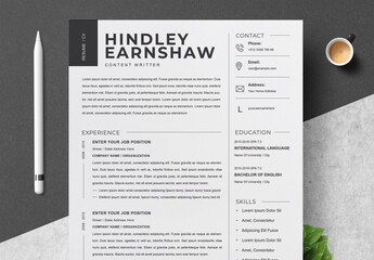 Minimal Resume and Cover Letter and Reference Layout Set