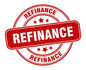 refinance stamp. refinance label. round grunge sign