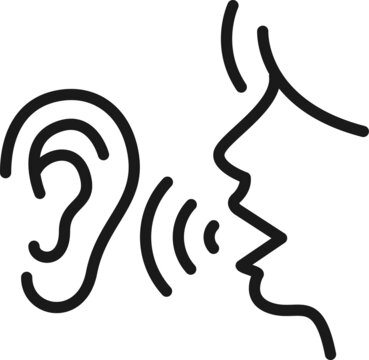 hear and speak icon. Ear vector icon, hearing symbol. Simple, flat design for web or mobile app