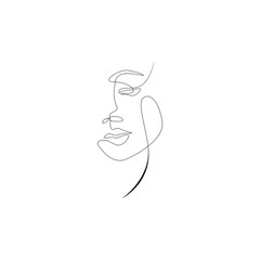 continuous line drawing face simple and clean