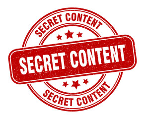 secret content stamp. secret content label. round grunge sign