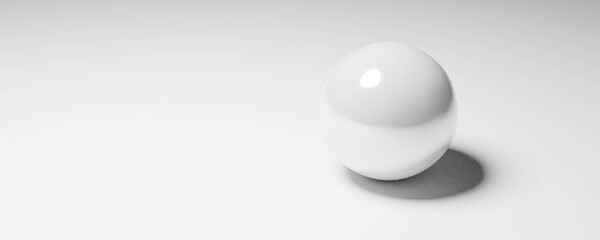 abstract white sphere on white background modern design background illustration 3d render