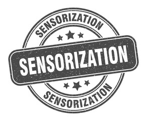 sensorization stamp. sensorization label. round grunge sign