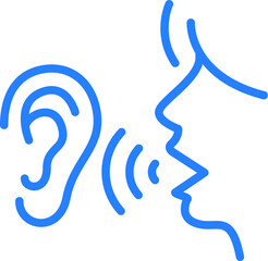 Fototapeta premium hear and speak icon. Ear vector icon, hearing symbol. Simple, flat design for web or mobile app