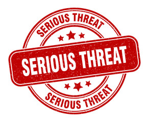 serious threat stamp. serious threat label. round grunge sign