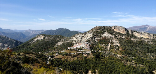 Fototapeta na wymiar Beautiful mountain panorama at l'Estéron 6