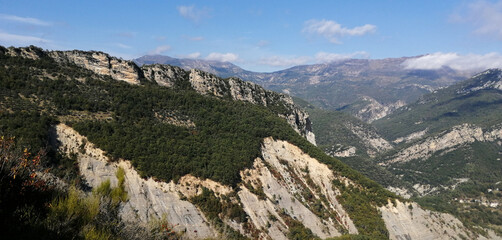 Fototapeta na wymiar Beautiful mountain panorama at l'Estéron 9