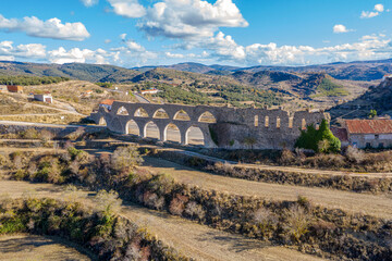 Naklejka premium Morella aqueduct in Castellon Maestrazgo at Spain