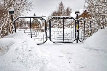 A real, Russian winter, when frost and a lot of snow, snowdrifts almost in the growth of man and the landscape look fabulous