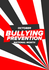Fototapeta na wymiar National Bullying Prevention Month in October. Stop bullying. Annual nationwide campaign to keep all youth safe from bullying. Orange color. Poster, card, banner, background. Vector illustration