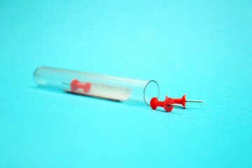 Test tube and blood analysis.