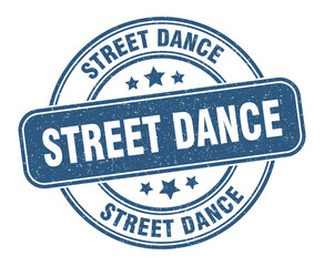 street dance stamp. street dance label. round grunge sign