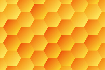 Yellow, orange honeycomb, hexagon, illustration, background, design for business, illustration, web, landing page, wallpaper.