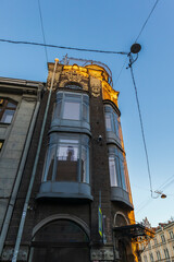 roof of a house with a tower in the architectural style of modern