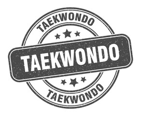 taekwondo stamp. taekwondo label. round grunge sign