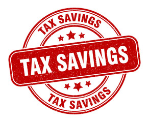 tax savings stamp. tax savings label. round grunge sign