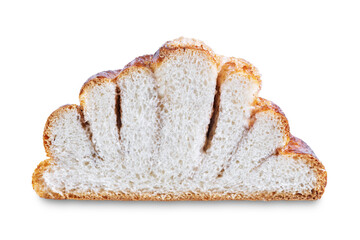 Roll bun with cinnamon on a white isolated background