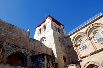 Fototapeta na wymiar Jerusalem, Church of the Holy Sepulchre, courtyard