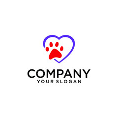 Paw logo template, animal day care and pet shop