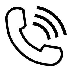 Telephone line icon. Handset symbol with waves. Phone outline vector illustration isolated on white background.