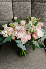 pink and white bridal bouquet