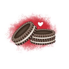 chocolate cake isolated on white background