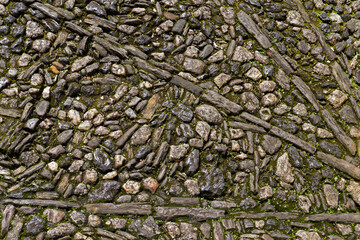Typical paving stones in Ouro Preto, Brazil